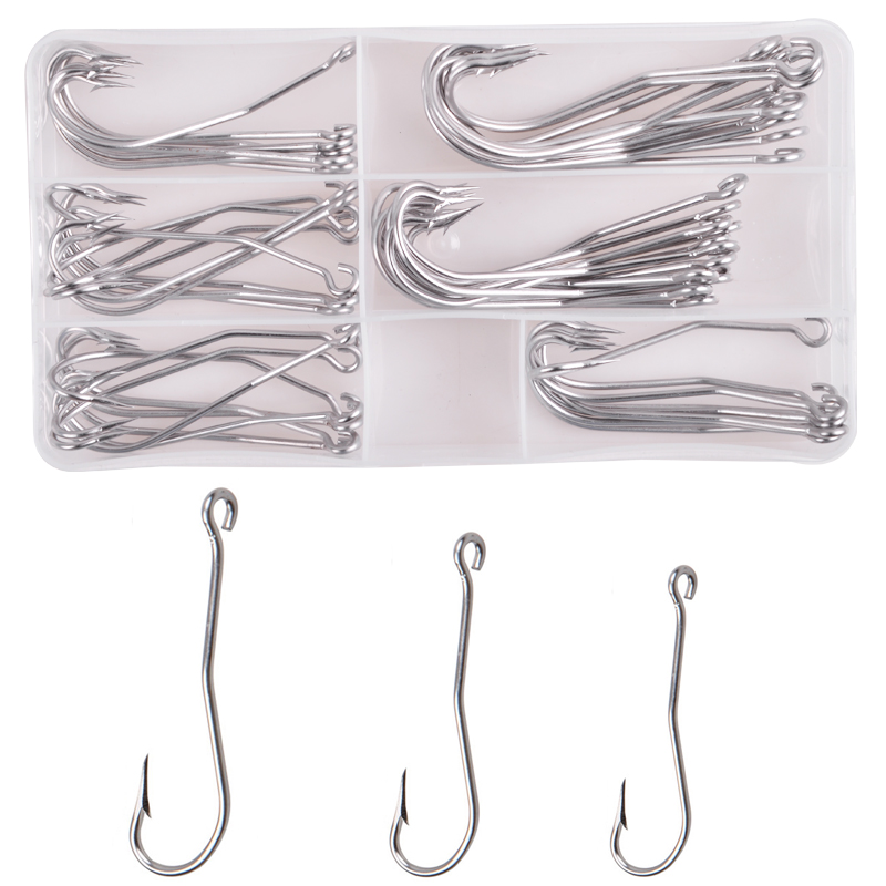 Fishing Hook Assortment - 56 adet/kutu paslanmaz çelik uzun sap