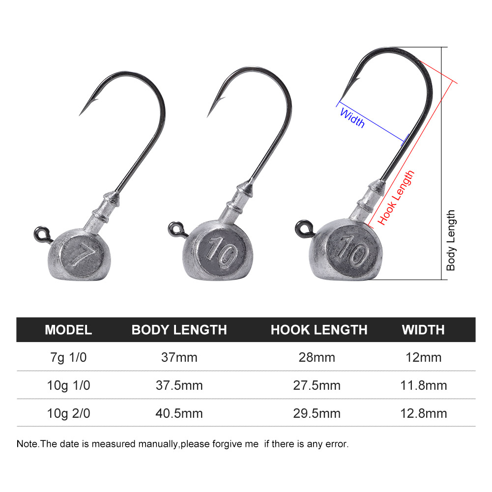 Noeby Jig kafa 7g 10g 1/0 2/0  - Fishing Hook Offset incelemesi ve fiyatı