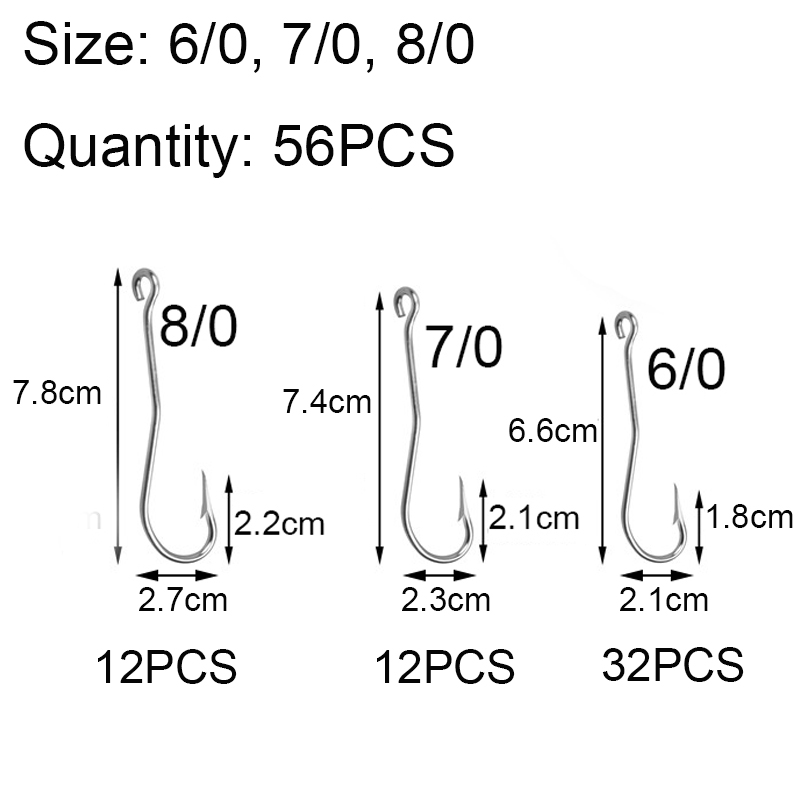 56 adet/kutu paslanmaz çelik u - Fishing Hook Assortment incelemesi ve fiyatı